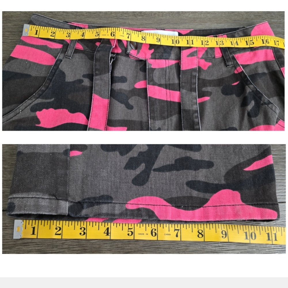 Fashion Nova Pink/Combo Cargo Pants Size L - Picture 8 of 10